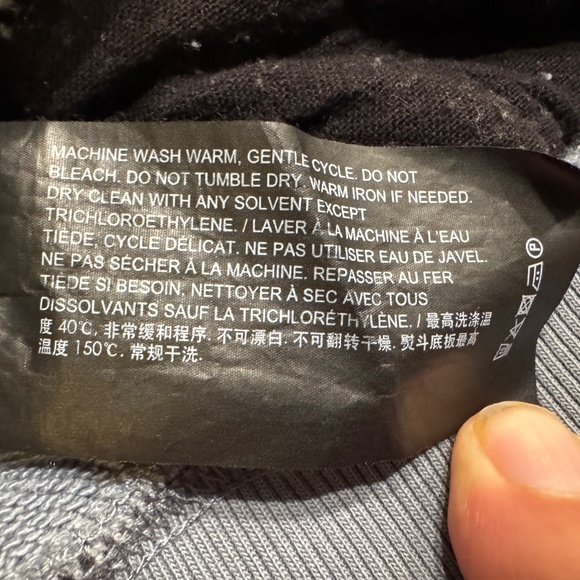 Theory Hoodie Mens Medium Gray Blue Terry Cotton Sweatshirt Pullover - Picture 7 of 8